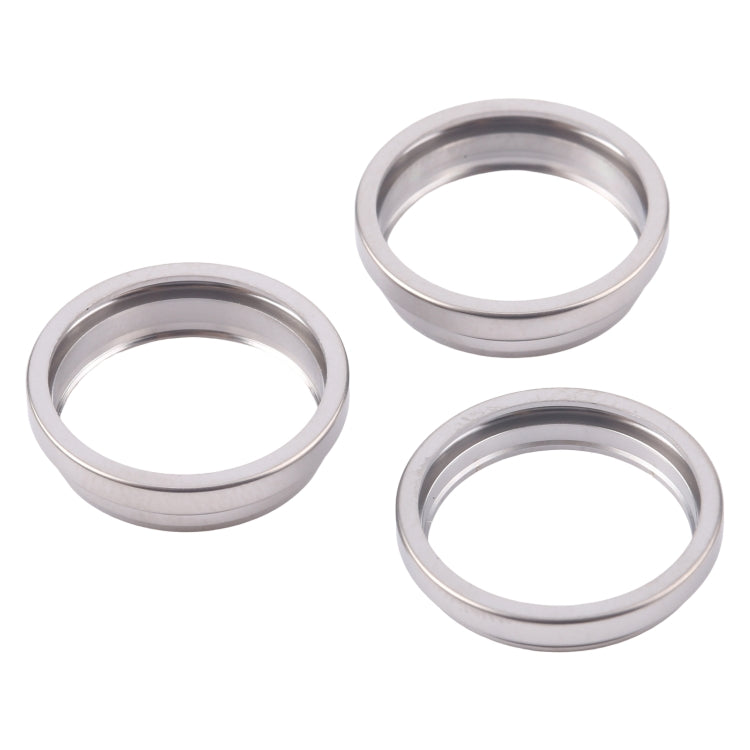 For iPhone 16 Pro Max 3pcs/set Rear Camera Glass Lens Metal Outside Protector Hoop Ring (Titanium Color) -  by PMC Jewellery | Online Shopping South Africa | PMC Jewellery | Buy Now Pay Later Mobicred