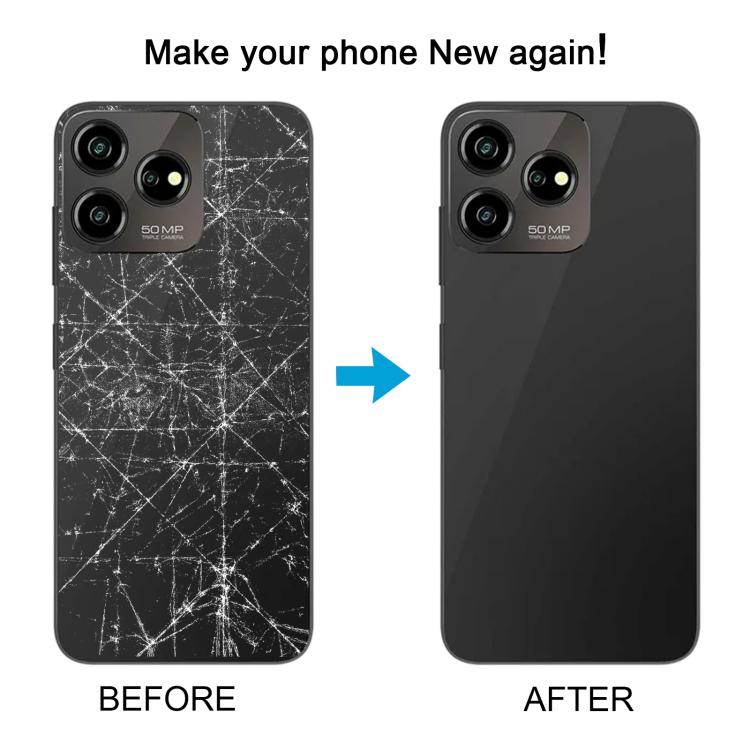 For ZTE Axon 50 Lite 8050 Glass Battery Back Cover with Middle Frame / Camera Lens Cover(Black) - For ZTE by PMC TechLife | Online Shopping South Africa | PMC TechLife | Buy Now Pay Later Mobicred