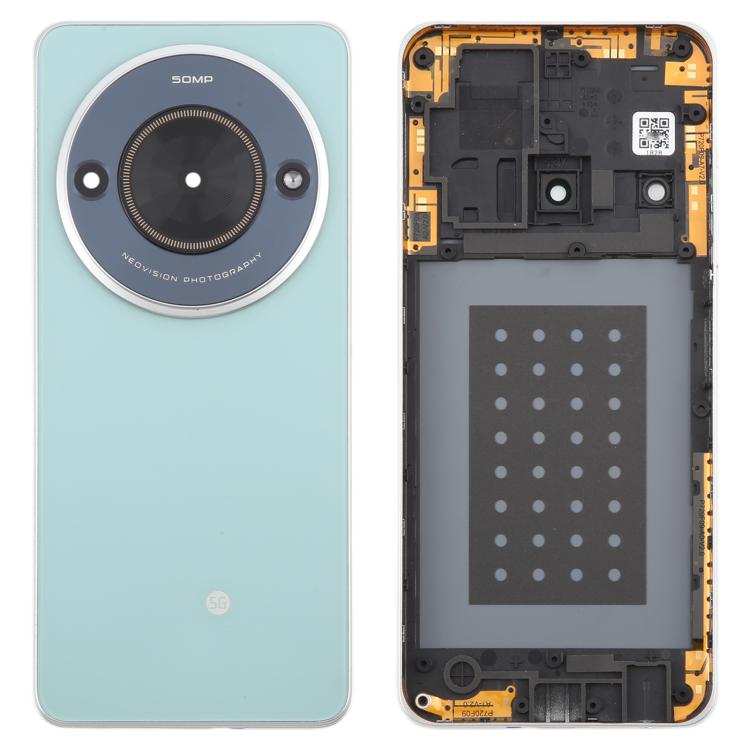 For ZTE Blade A75 5G Z2357N / Blade V60 Smart Glass Battery Back Cover with Middle Frame / Camera Lens Cover(Green) - For ZTE by PMC TechLife | Online Shopping South Africa | PMC TechLife | Buy Now Pay Later Mobicred