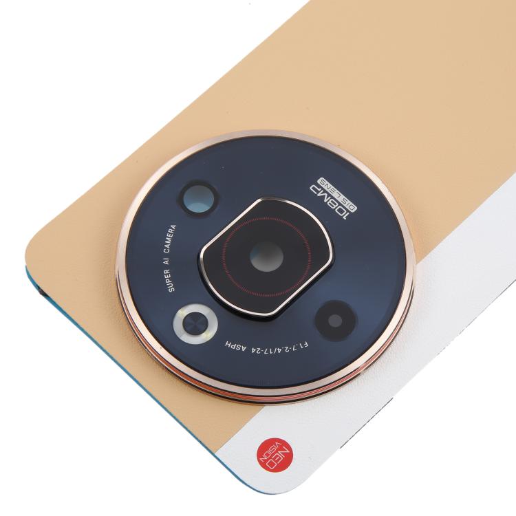 For ZTE nubia Focus Pro Z2351N Leather Battery Back Cover with Adhesive / Camera Lens Cover(Gold) - For ZTE by PMC TechLife | Online Shopping South Africa | PMC TechLife | Buy Now Pay Later Mobicred