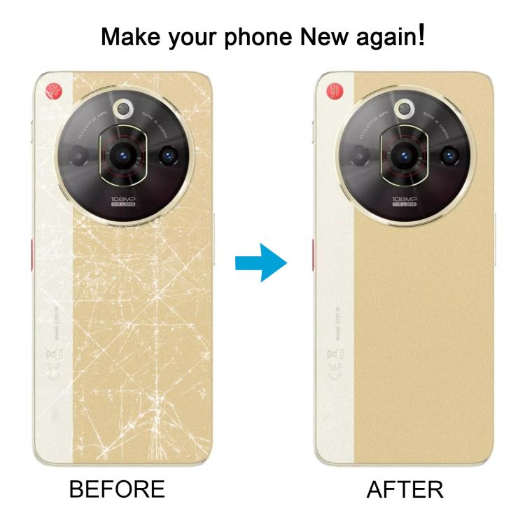 For ZTE nubia Focus Pro Z2351N Leather Battery Back Cover with Adhesive / Camera Lens Cover(Gold) - For ZTE by PMC TechLife | Online Shopping South Africa | PMC TechLife | Buy Now Pay Later Mobicred