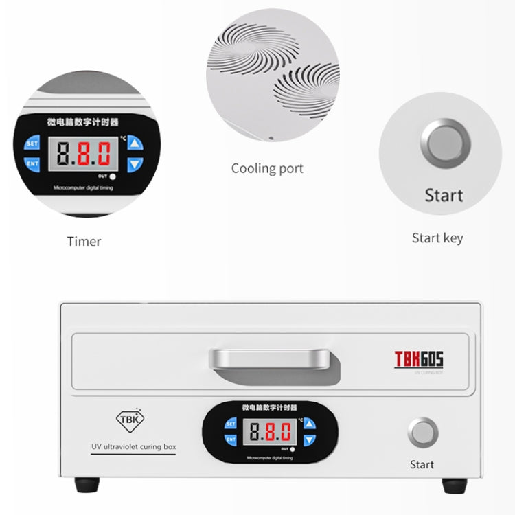TBK 605 100W Mini UV Curing Lamp Box 48 LEDs Curved Surface Screen UV Curing Box, US Plug - Others by TBK | Online Shopping South Africa | PMC Jewellery