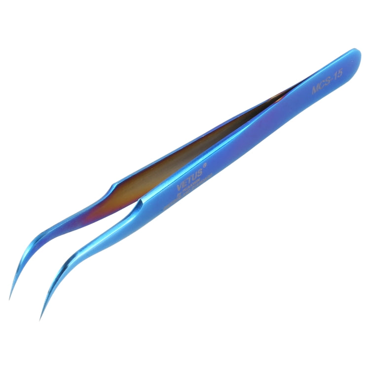 Vetus MCS-15 Bright Blue Curved Tweezers - Tweezers by VETUS | Online Shopping South Africa | PMC TechLife | Buy Now Pay Later Mobicred