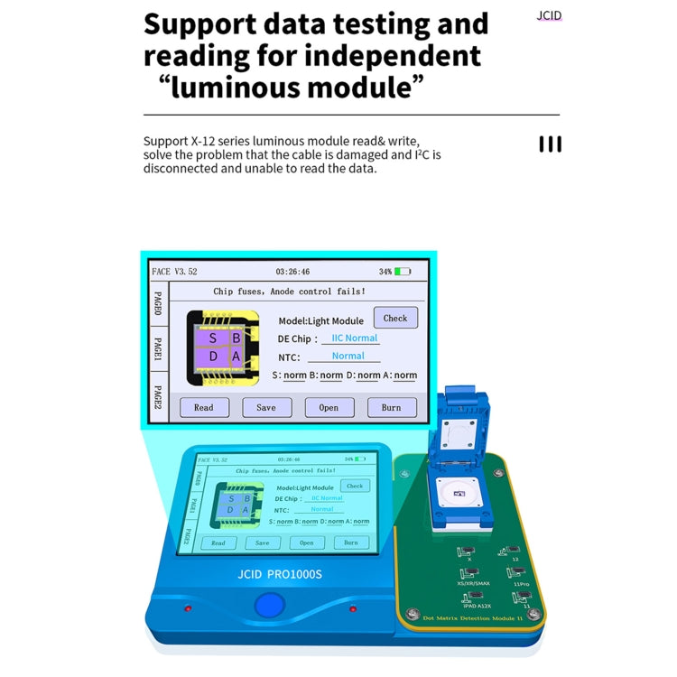 JC F2 Dot Matrix Module Testing 2nd Gen For iPhone X~12 Series - free shipping - PMC TechLife - Order now!