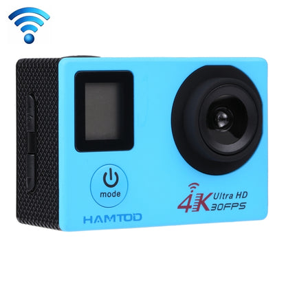 HAMTOD H12 UHD 4K WiFi  Sport Camera with Waterproof Case, Generalplus 4247, 0.66 inch + 2.0 inch LCD Screen, 170 Degree Wide Angle Lens (Blue) - HAMTOD by HAMTOD | Online Shopping South Africa | PMC Jewellery | Buy Now Pay Later Mobicred