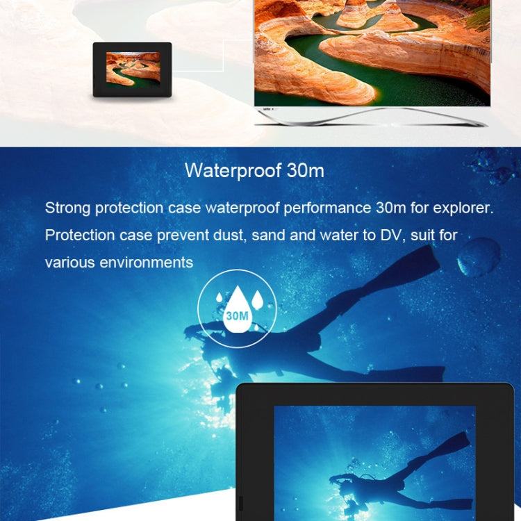 HAMTOD HF40 Sport Camera with 30m Waterproof Case, Generalplus 6624, 2.0 inch LCD Screen(Gold) - HAMTOD by HAMTOD | Online Shopping South Africa | PMC Jewellery | Buy Now Pay Later Mobicred