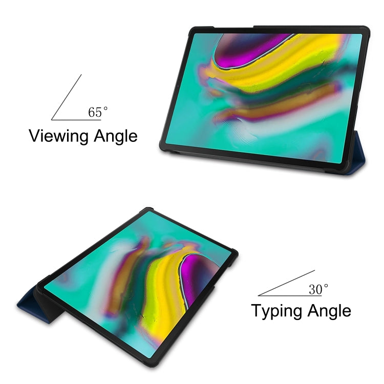 ENKAY High Quality PU Leather + Plastic Bottom Smart Case with Three-folding Holder for Samsung Galaxy Tab S5e 10.5 T720 / T725(Dark Blue) - free shipping - PMc TechLife - Order now!