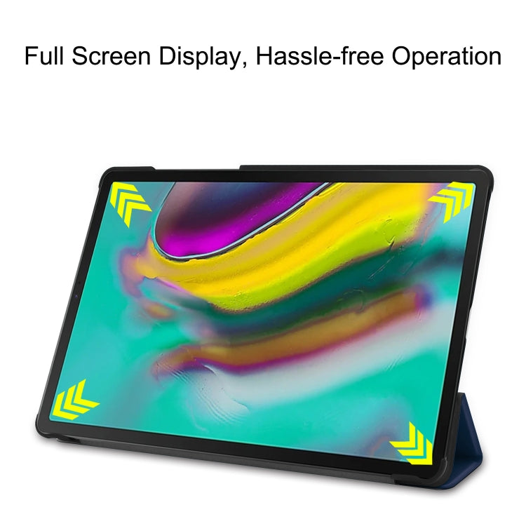 ENKAY High Quality PU Leather + Plastic Bottom Smart Case with Three-folding Holder for Samsung Galaxy Tab S5e 10.5 T720 / T725(Dark Blue) - free shipping - PMc TechLife - Order now!