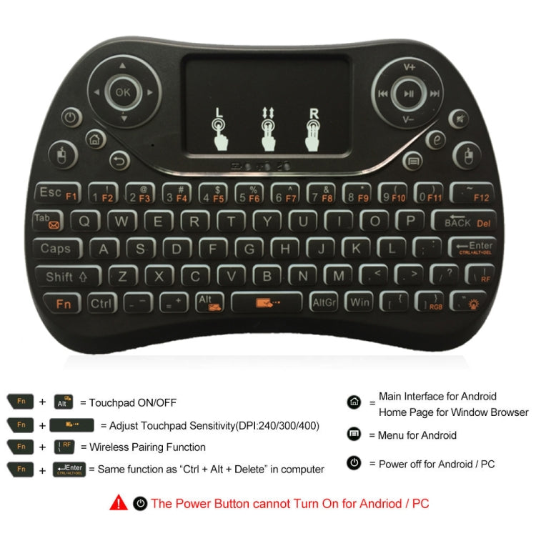 I8 Max 2.4GHz Mini Wireless Keyboard with Touchpad Rechargeable Fly Air Mouse Smart Game 7-color Backlit - Mini Keyboard by PMC Jewellery | Online Shopping South Africa | PMC Jewellery | Buy Now Pay Later Mobicred