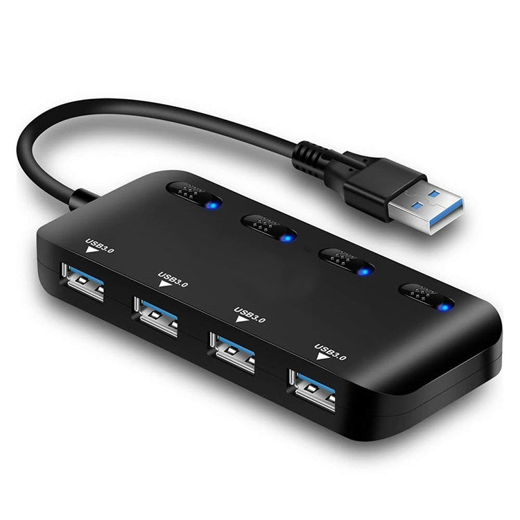 Ultra Speed USB3.0 4 Ports Hub with Switch - USB 3.0 HUB by PMC Jewellery | Online Shopping South Africa | PMC Jewellery | Buy Now Pay Later Mobicred