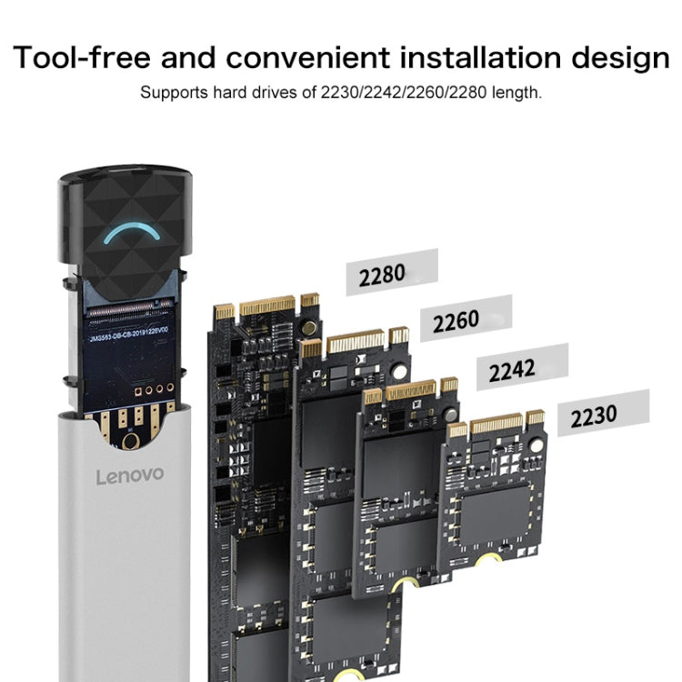 Lenovo M-02 M.2 NVME Mobile Hard Disk Case - HDD Enclosure by Lenovo | Online Shopping South Africa | PMC Jewellery | Buy Now Pay Later Mobicred