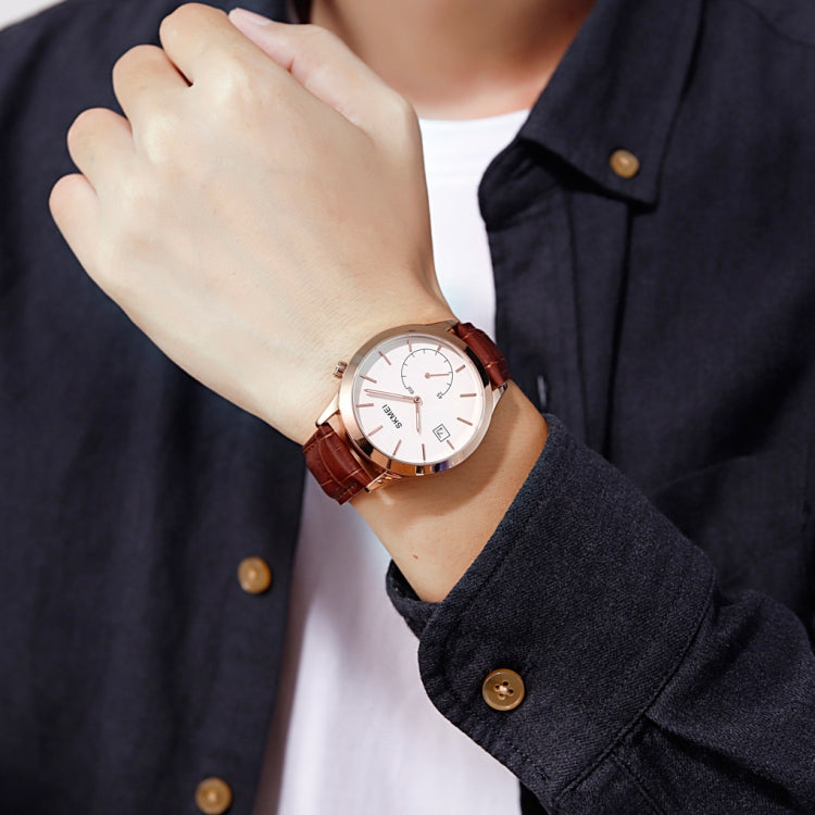 SKMEI 1581 Creative Fashion Men Watch Simple Casual Outdoor Sports Waterproof Two-Pin Quartz Watch(Rose Gold Coffee) - free shipping - PMC TechLife - Order now!