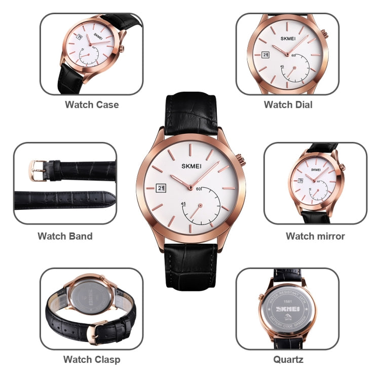 SKMEI 1581 Creative Fashion Men Watch Simple Casual Outdoor Sports Waterproof Two-Pin Quartz Watch(Rose Gold Black) - free shipping - PMC TechLife - Order now!