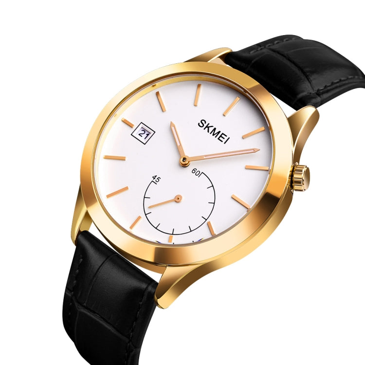 SKMEI 1581 Creative Fashion Men Watch Simple Casual Outdoor Sports Waterproof Two-Pin Quartz Watch(Gold Black) - free shipping - PMC TechLife - Order now!