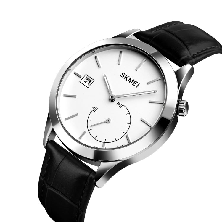 SKMEI 1581 Creative Fashion Men Watch Simple Casual Outdoor Sports Waterproof Two-Pin Quartz Watch(Silver Black) - free shipping - PMC TechLife - Order now!