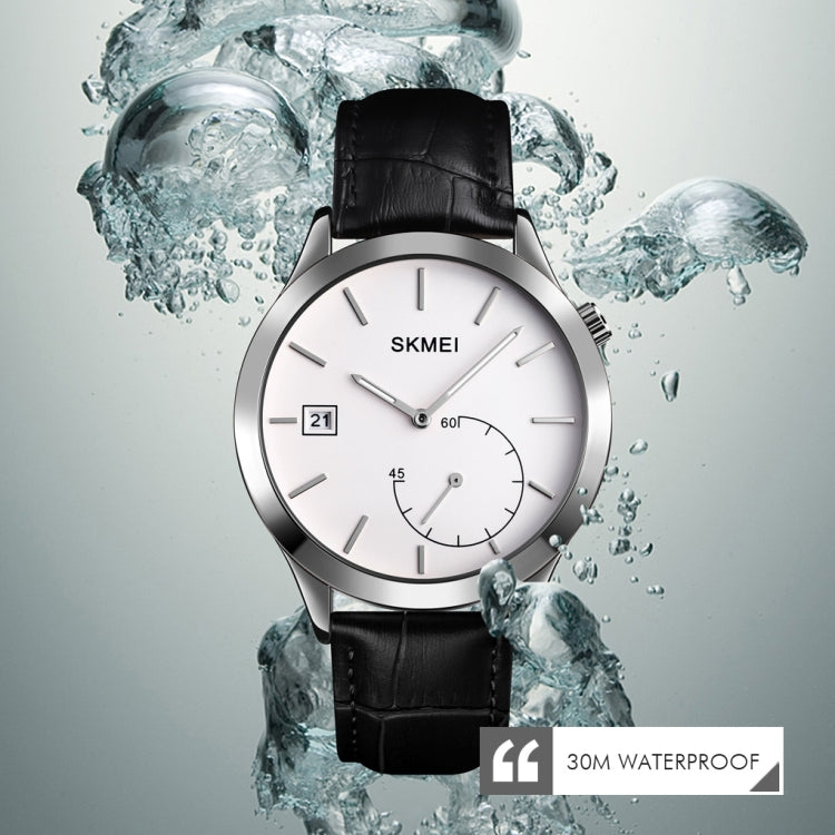 SKMEI 1581 Creative Fashion Men Watch Simple Casual Outdoor Sports Waterproof Two-Pin Quartz Watch(Silver Black) - free shipping - PMC TechLife - Order now!