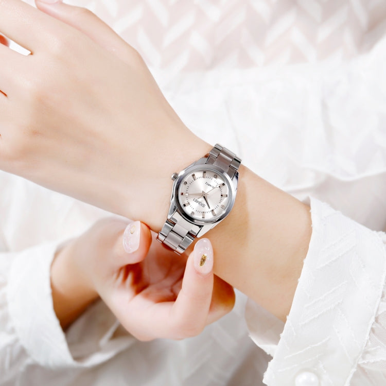 SKmei 1620 Delicate Rhinestone Creative Casual Waterproof Quartz Women Watch Steel Strap Watch(White) - free shipping - PMC TechLife - Order now!