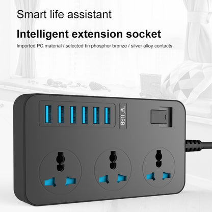 T09 3000W High Power Multi-Function Plug-in 3-Hole International Universal Jack + 6 USB Intelligent Charging US PLUG - Extension Socket by PMC Jewellery | Online Shopping South Africa | PMC Jewellery | Buy Now Pay Later Mobicred