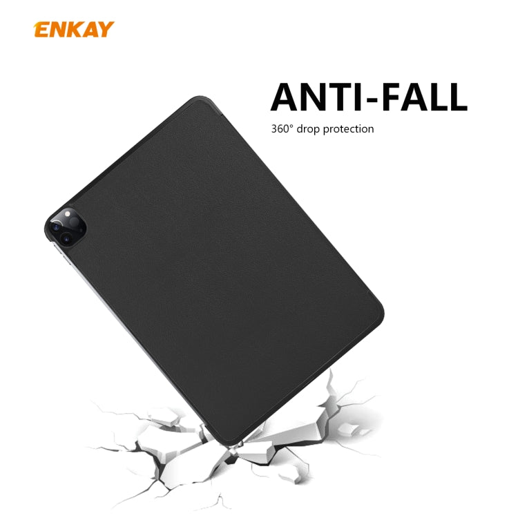 For iPad Pro 11 2022 / 2020 / 2021 ENKAY ENK-8001 Denim Pattern Horizontal Flip Leather Smart Tablet Case with Holder(White) - free shipping - PMc TechLife - Order now!
