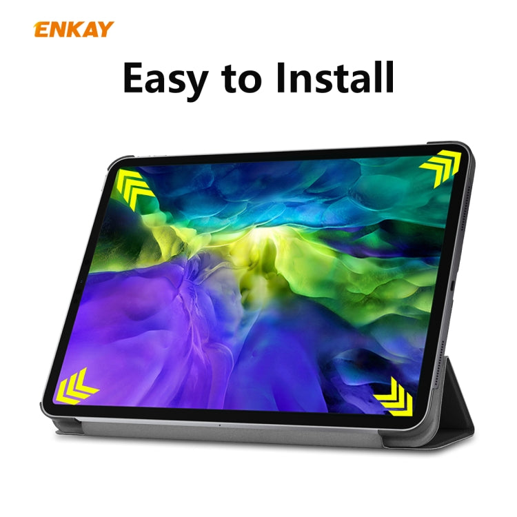 For iPad Pro 11 2022 / 2020 / 2021 ENKAY ENK-8001 Denim Pattern Horizontal Flip Leather Smart Tablet Case with Holder(White) - free shipping - PMc TechLife - Order now!
