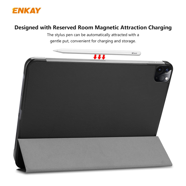 For iPad Pro 11 2022 / 2020 / 2021 ENKAY ENK-8001 Denim Pattern Horizontal Flip Leather Smart Tablet Case with Holder(Black) - free shipping - PMc TechLife - Order now!