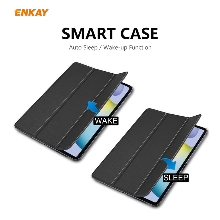 For Samsung Galaxy Tab S6 Lite P610 / P615 / Tab S6 Lite 2022 / P613 / P619 ENKAY 3-Fold Plastic Leather Smart Tablet Case(Light Blue) - free shipping - PMc TechLife - Order now!