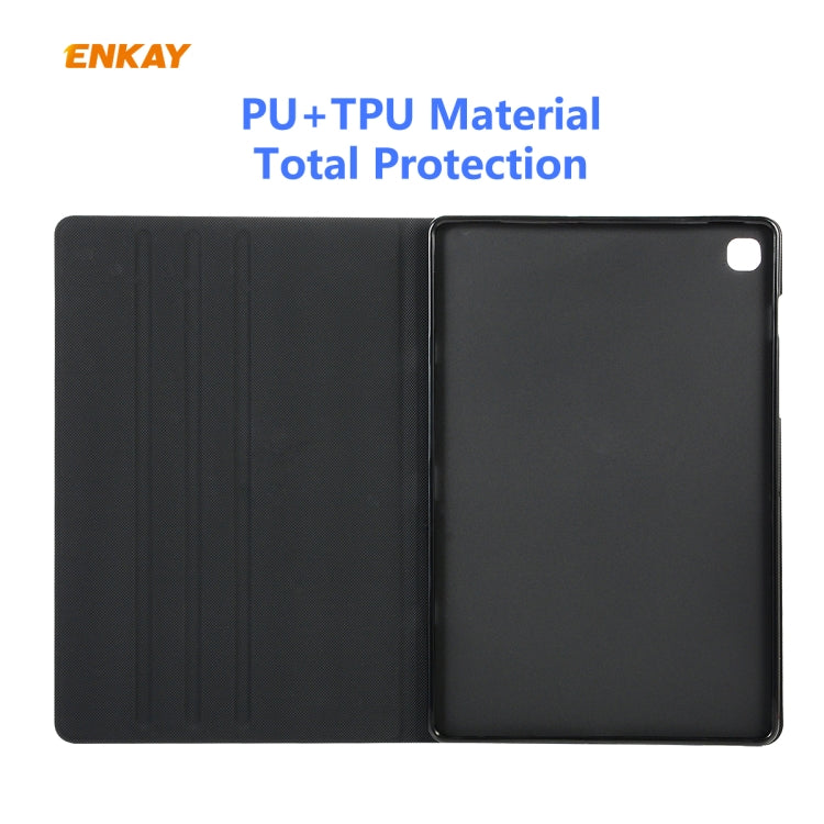 For Samsung Galaxy Tab S6 Lite P610 / P615 / Tab S6 Lite 2022 / P613 / P619 ENKAY Coarse Cloth Leather Smart Tablet Case(Blue) - free shipping - PMc TechLife - Order now!