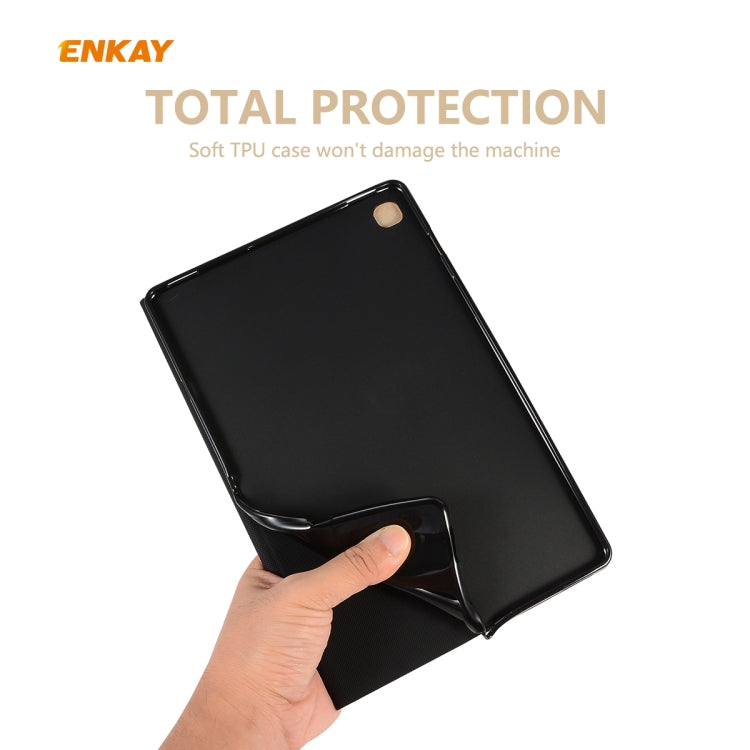For Samsung Galaxy Tab S6 Lite P610 / P615 / Tab S6 Lite 2022 / P613 / P619 ENKAY Elastic Leather Tablet Case with Holder(Black) - free shipping - PMc TechLife - Order now!