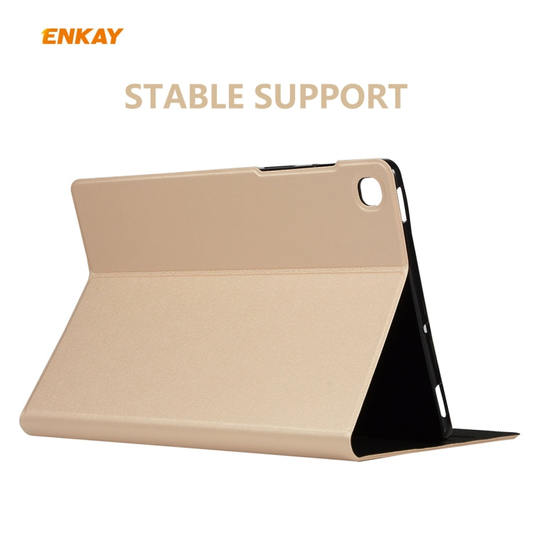 For Samsung Galaxy Tab S6 Lite P610 / P615 / Tab S6 Lite 2022 / P613 / P619 ENKAY Elastic Leather Tablet Case with Holder(Golden) - free shipping - PMc TechLife - Order now!