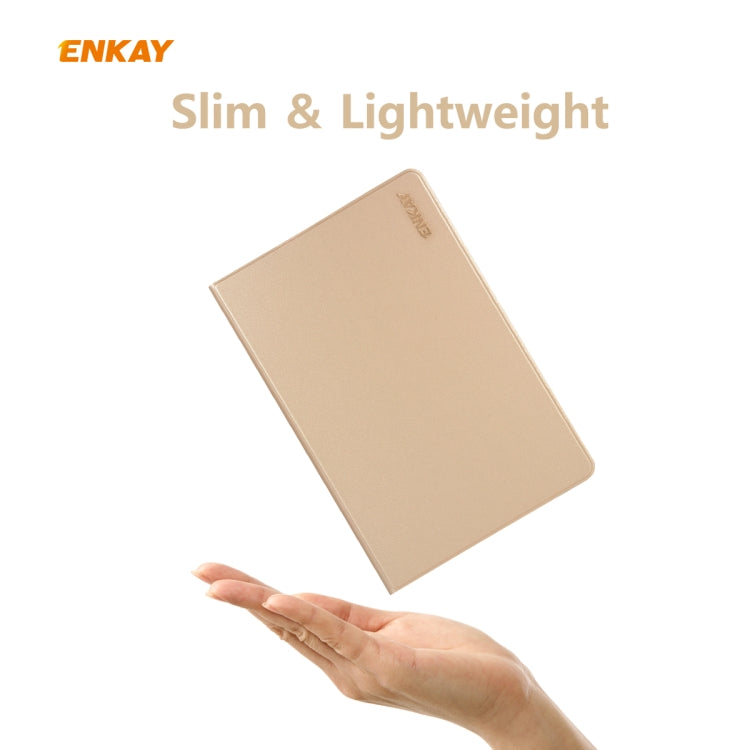 For Samsung Galaxy Tab S6 Lite P610 / P615 / Tab S6 Lite 2022 / P613 / P619 ENKAY Elastic Leather Tablet Case with Holder(Cyan) - free shipping - PMc TechLife - Order now!