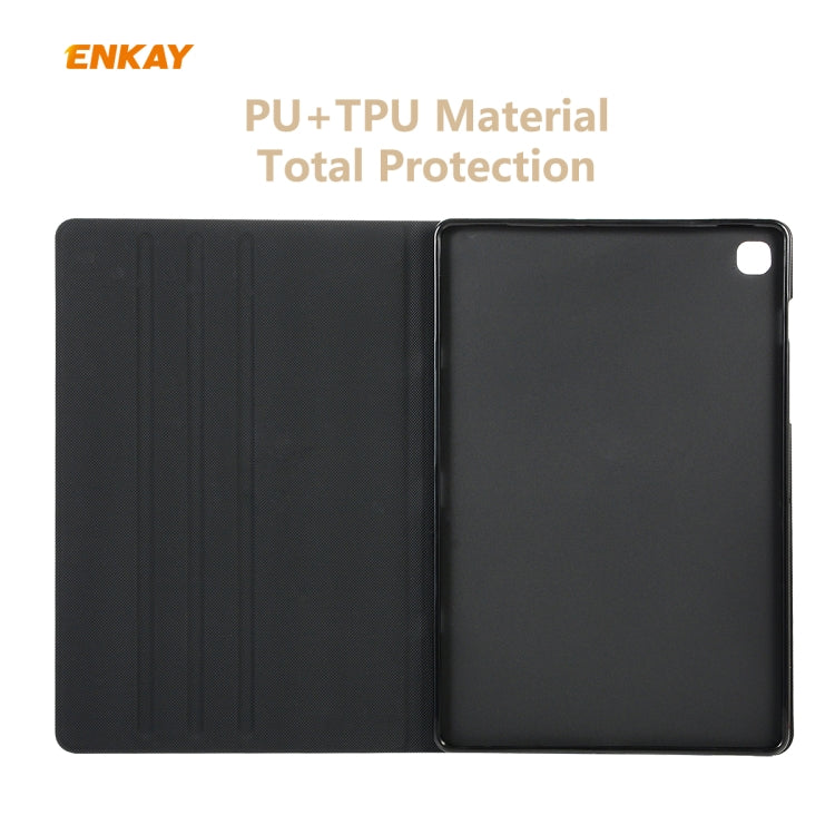 For Samsung Galaxy Tab S6 Lite P610 / P615 / Tab S6 Lite 2022 / P613 / P619 ENKAY Elastic Leather Tablet Case with Holder(Cyan) - free shipping - PMc TechLife - Order now!
