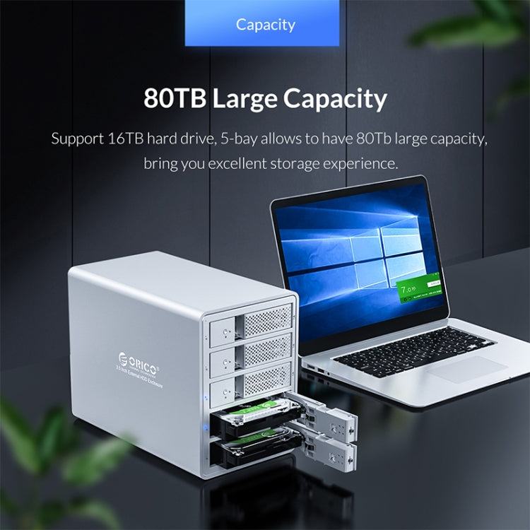 ORICO 9548U3-BK 3.5-Inch Multi-Bay Hard Drive Enclosure - HDD Enclosure by ORICO | Online Shopping South Africa | PMC TechLife | Buy Now Pay Later Mobicred