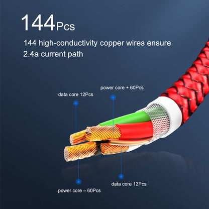 2 in 1 USB to 8 Pin + Micro USB Magnetic Metal Interface Nylon Braided Charging Cable, Length: 1m(Red) - Charging Cable & Head by PMC Jewellery | Online Shopping South Africa | PMC Jewellery | Buy Now Pay Later Mobicred