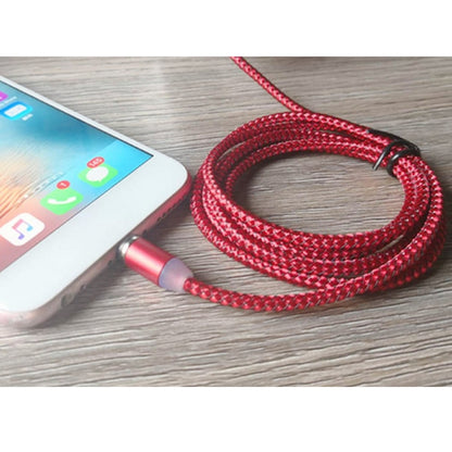 2 in 1 USB to 8 Pin + Micro USB Magnetic Metal Interface Nylon Braided Charging Cable, Length: 1m(Red) - Charging Cable & Head by PMC Jewellery | Online Shopping South Africa | PMC Jewellery | Buy Now Pay Later Mobicred