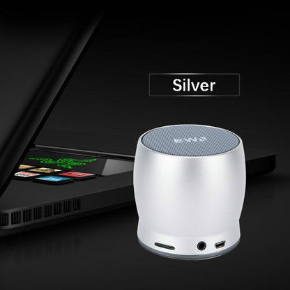 EWA A150 Portable Mini Bluetooth Speaker Wireless Hifi Stereo Strong Bass Music Boom Box Metal Subwoofer, Support Micro SD Card & 3.5mm AUX(Silver) - Desktop Speaker by EWA | Online Shopping South Africa | PMC Jewellery | Buy Now Pay Later Mobicred