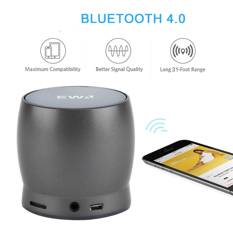 EWA A150 Portable Mini Bluetooth Speaker Wireless Hifi Stereo Strong Bass Music Boom Box Metal Subwoofer, Support Micro SD Card & 3.5mm AUX(Silver) - free shipping - PMC Jewellery - Order now!