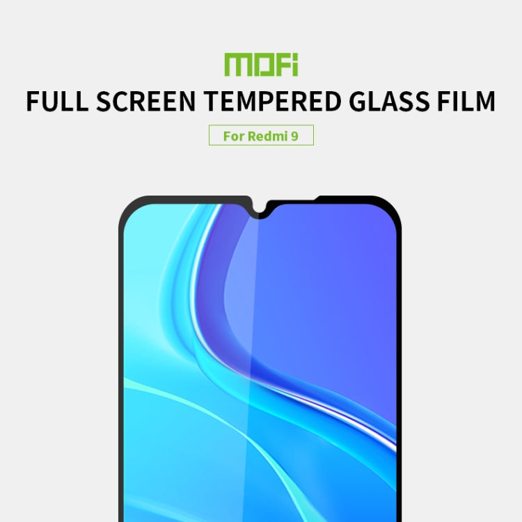 For Xiaomi RedMi 9 MOFI 9H 2.5D Full Screen Tempered Glass Film(Black) -  by MOFI | Online Shopping South Africa | PMC Jewellery