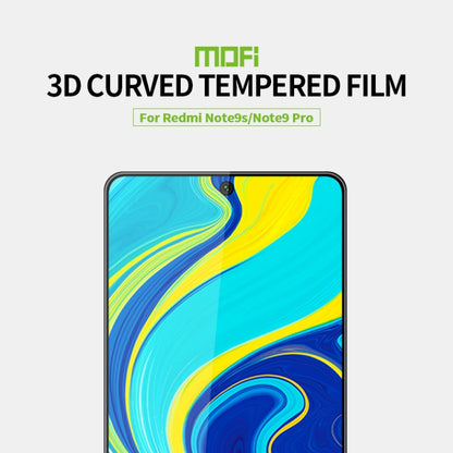 For Xiaomi Redmi Note 9S/Note 9 Pro MOFI 9H 3D Explosion-proof Curved Screen Tempered Glass Film(Black) -  by MOFI | Online Shopping South Africa | PMC Jewellery