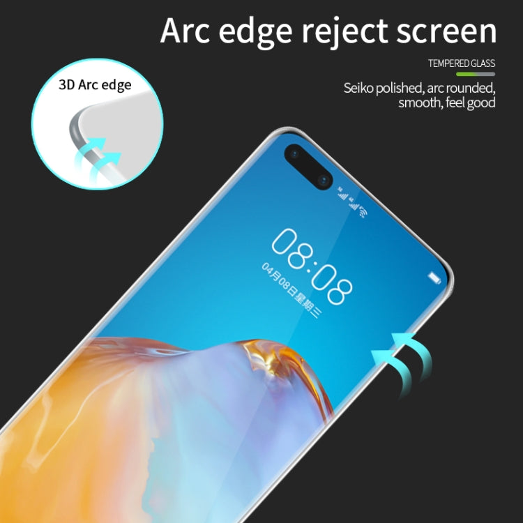 For Huawei P40 Pro / P40 Pro+ MOFI 9H 3D Explosion Proof Thermal Bending Full Screen Covered Tempered Glass Film(Black) - Huawei Tempered Glass by MOFI | Online Shopping South Africa | PMC Jewellery