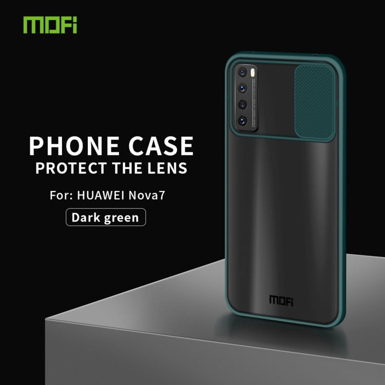 For Huawei nova 7 MOFI Xing Dun Series PC + TPU Anti-peep Waterproof And Anti-drop All-inclusive Protective Shell, Translucent Frosted(Green) - Huawei Cases by MOFI | Online Shopping South Africa | PMC Jewellery