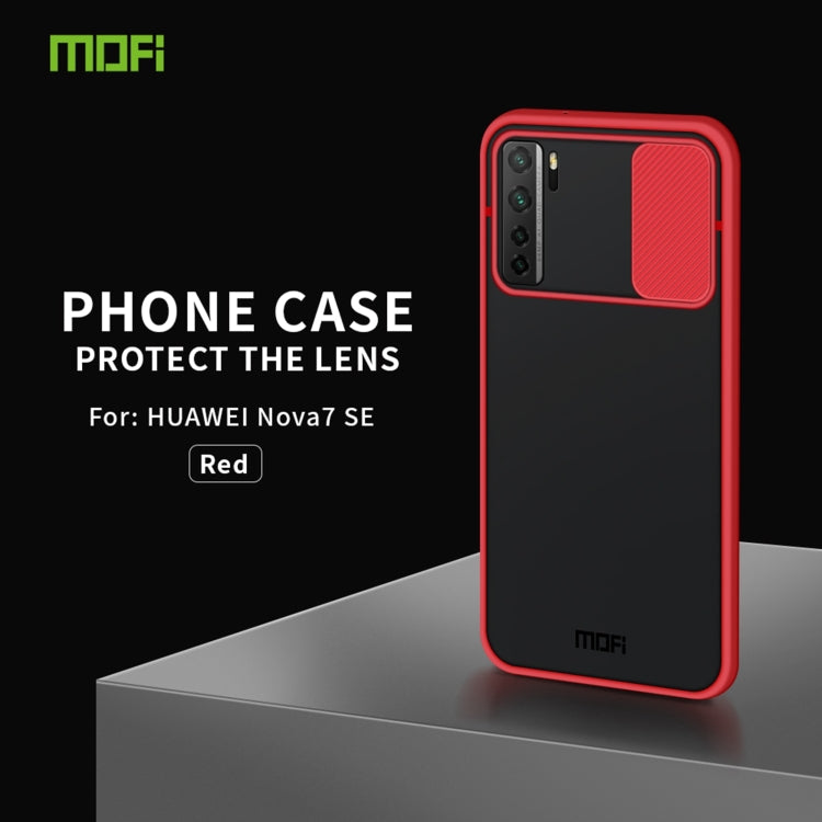 For Huawei nova 7 SE MOFI Xing Dun Series PC + TPU Anti-peep Waterproof And Anti-drop All-inclusive Protective Shell, Translucent Frosted(Red) - Huawei Cases by MOFI | Online Shopping South Africa | PMC Jewellery