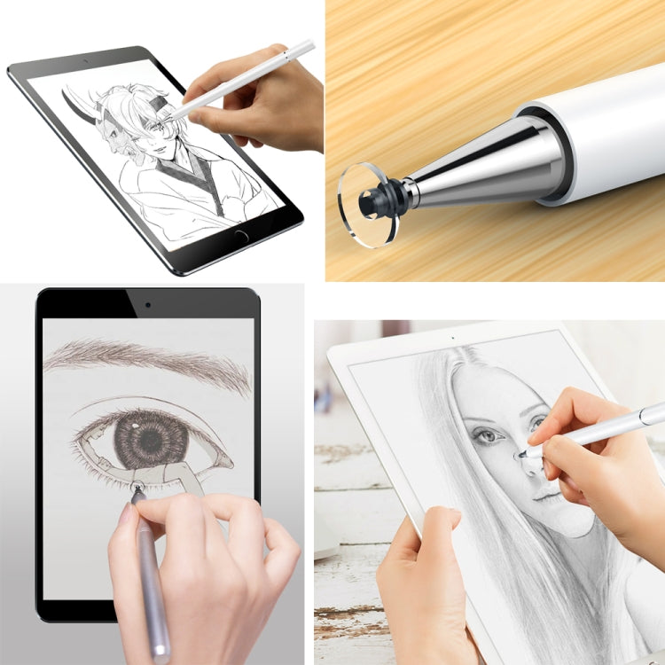 Imitation Porcelain 2 in 1 Mobile Phone Touch Screen Capacitive Pen for Apple / Huawei / Xiaomi / Samsung(White) - free shipping - PMC Jewellery - Order now!