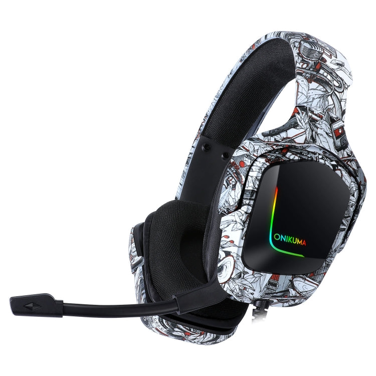 ONIKUMA K20 PS4 Surround Sound Bass PC Gamer Headphone with Microphone, RGB Light(Red Gray) - free shipping - PMC Jewellery - Order now!