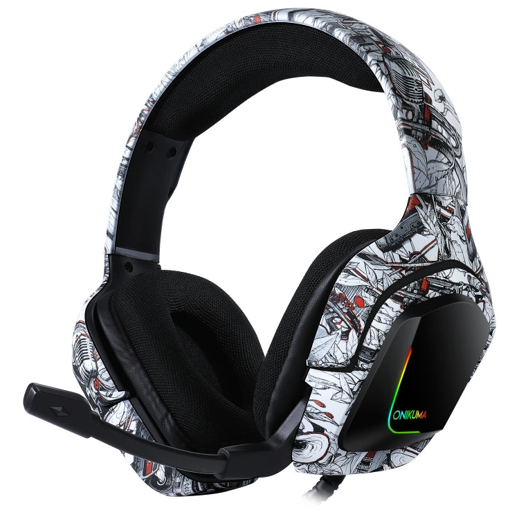 ONIKUMA K20 PS4 Surround Sound Bass PC Gamer Headphone with Microphone, RGB Light(Red Gray) - free shipping - PMC Jewellery - Order now!