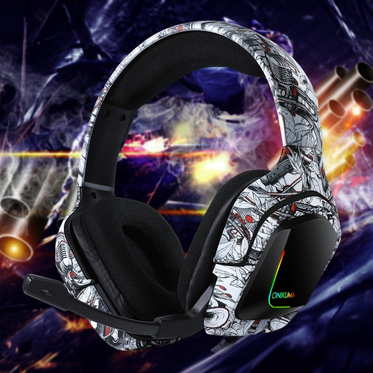 ONIKUMA K20 PS4 Surround Sound Bass PC Gamer Headphone with Microphone, RGB Light(Red Gray) - free shipping - PMC Jewellery - Order now!