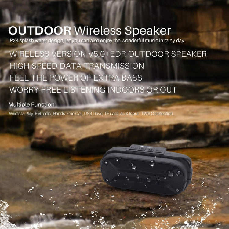 NewRixing NR-3023 Portable Stereo Wireless Bluetooth Speaker, Built-in Microphone, Support TF Card / FM(Green) - free shipping - PMC Jewellery - Order now!