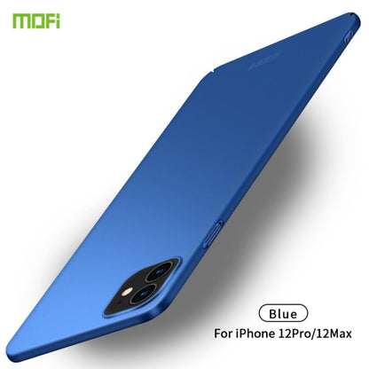 For iPhone 12 / 12 Pro MOFI Frosted PC Ultra-thin Hard Case(Blue) - iPhone 12 / 12 Pro Cases by MOFI | Online Shopping South Africa | PMC Jewellery