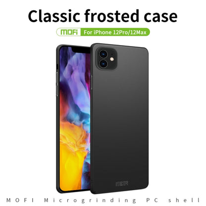 For iPhone 12 / 12 Pro MOFI Frosted PC Ultra-thin Hard Case(Gold) - iPhone 12 / 12 Pro Cases by MOFI | Online Shopping South Africa | PMC Jewellery