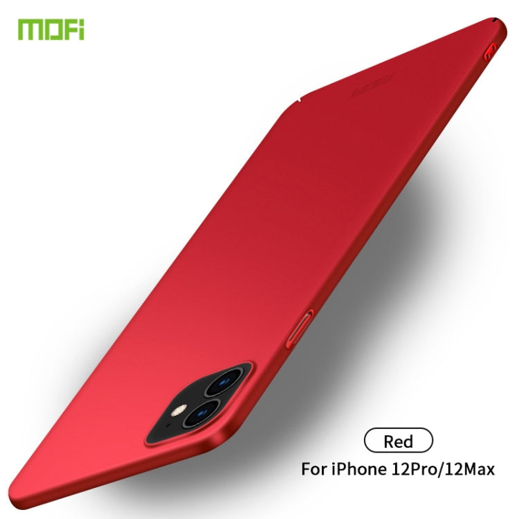 For iPhone 12 / 12 Pro MOFI Frosted PC Ultra-thin Hard Case(Red) - iPhone 12 / 12 Pro Cases by MOFI | Online Shopping South Africa | PMC Jewellery