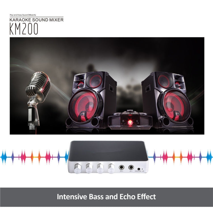 KM200 Portable Digital Stereo Audio Echo System Machine HDMI Karaoke Mixer Amplifier 4K/2K TV PC Home Theater - Microphone Audio Cable & Connector by PMC Jewellery | Online Shopping South Africa | PMC Jewellery | Buy Now Pay Later Mobicred